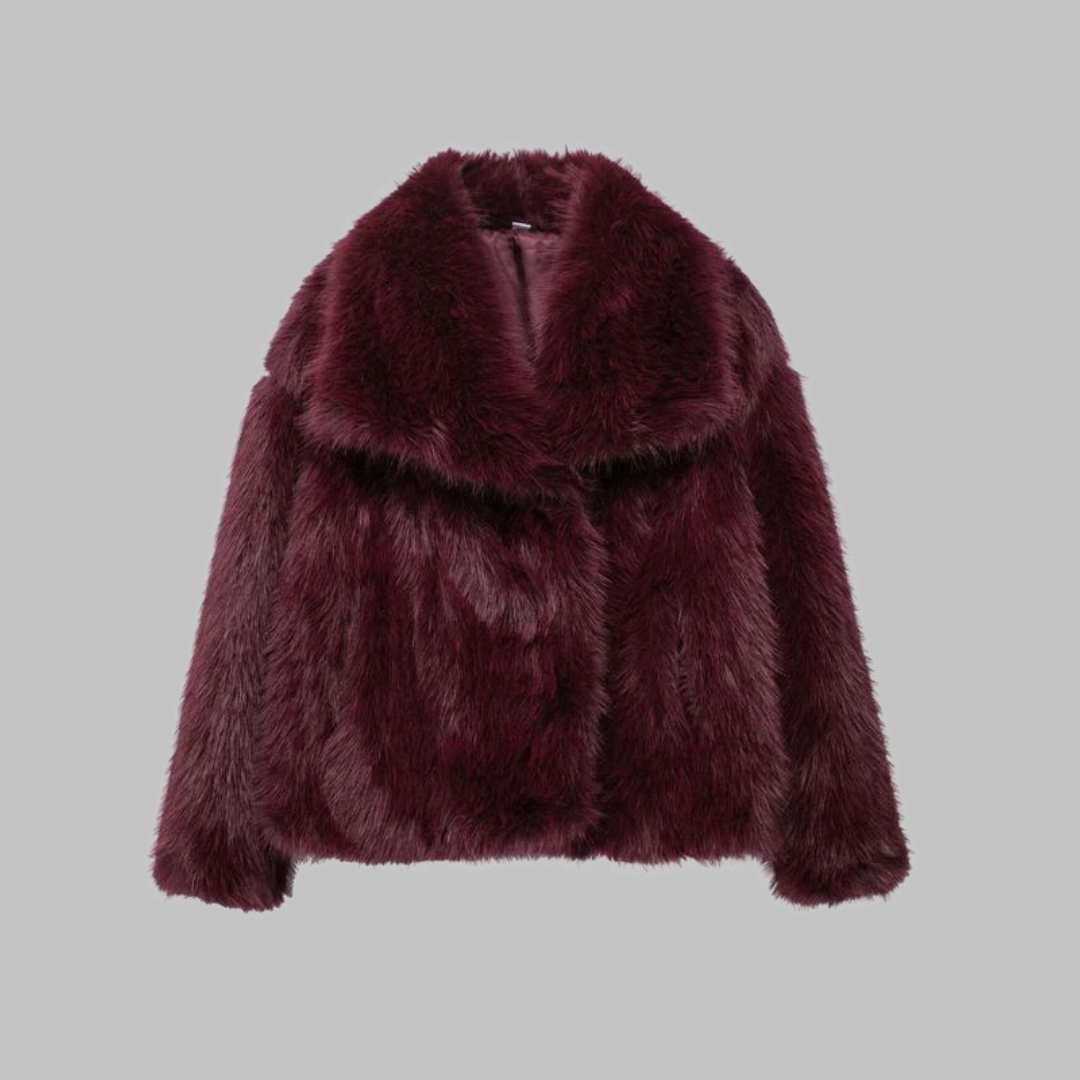 Willow | Classy Long Sleeve Collared Fuzzy Coat