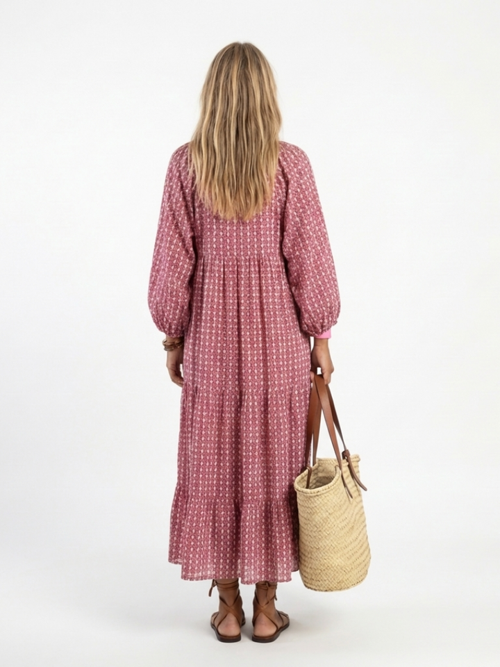 Priscilla Geometric Print Midi Dress