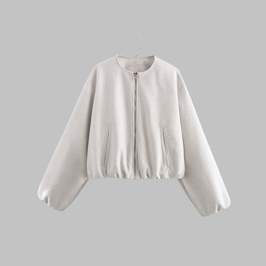 Molly | Chic Long Sleeve Zipper Crop Top Jacket