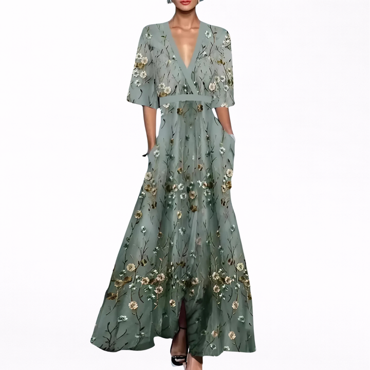 Edith | Elegant maxi dress with a deep neckline