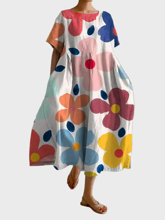 Chloe Oversized Floral Loose-Fit Maxi Dress