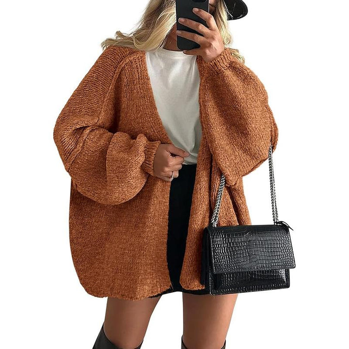 Hayley | Oversized Fit Lantern Sleeve Autumn Knit Cardigan