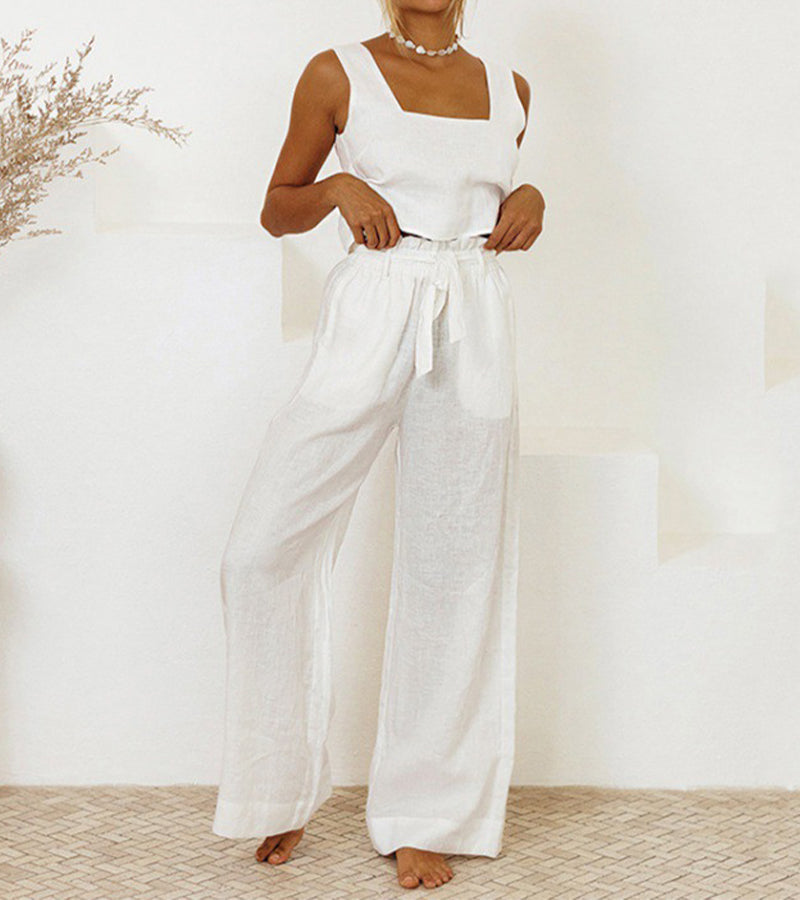 Matilda | Minimalist top and flared trousers set
