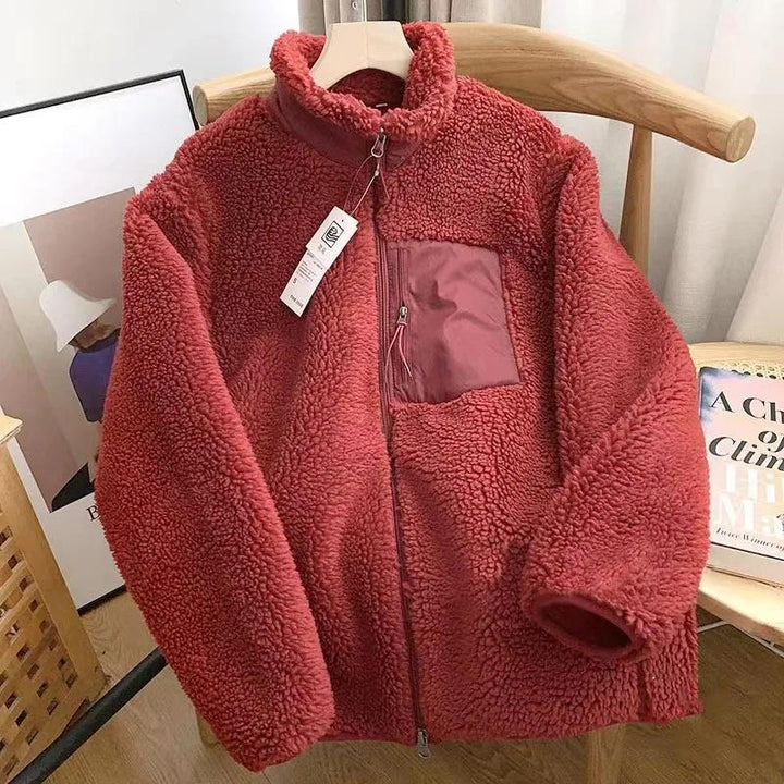 Poppy | Comfy Long Sleeve Zip-Up Plush Winter Jacket