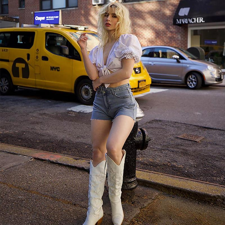 Rosie | Casual High Waisted Crossover Summer Shorts