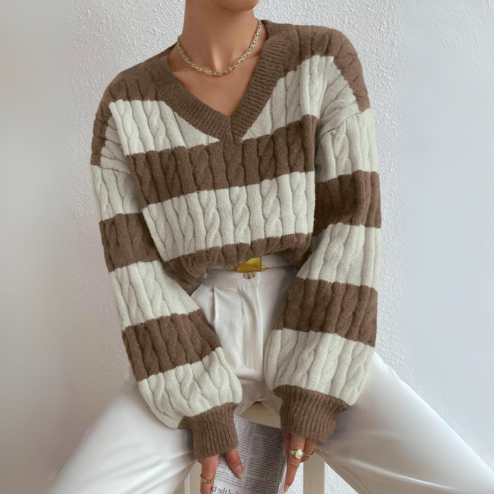 Gemma | Comfy V-Neck Long Sleeve Sweater
