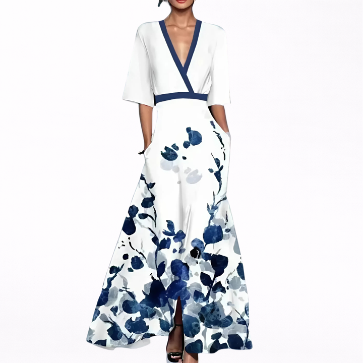 Edith | Elegant maxi dress with a deep neckline