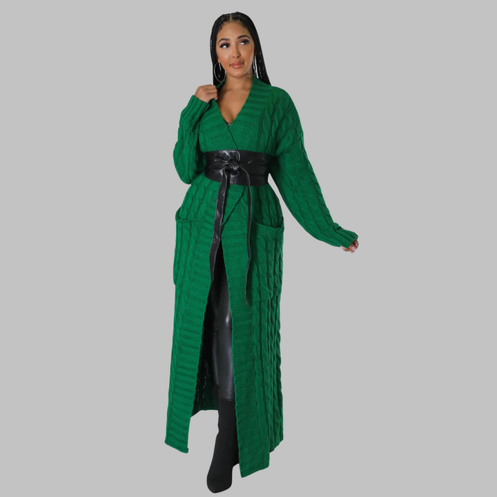 India | Casual Long-Sleeve Long Cardigan
