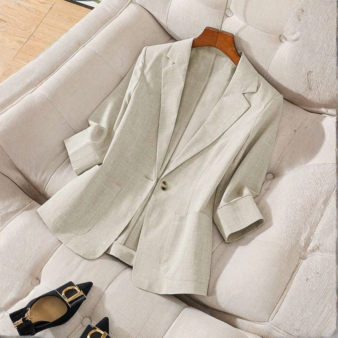 Tahlia | Classy Button Front Long Sleeve Office Blazer Coat