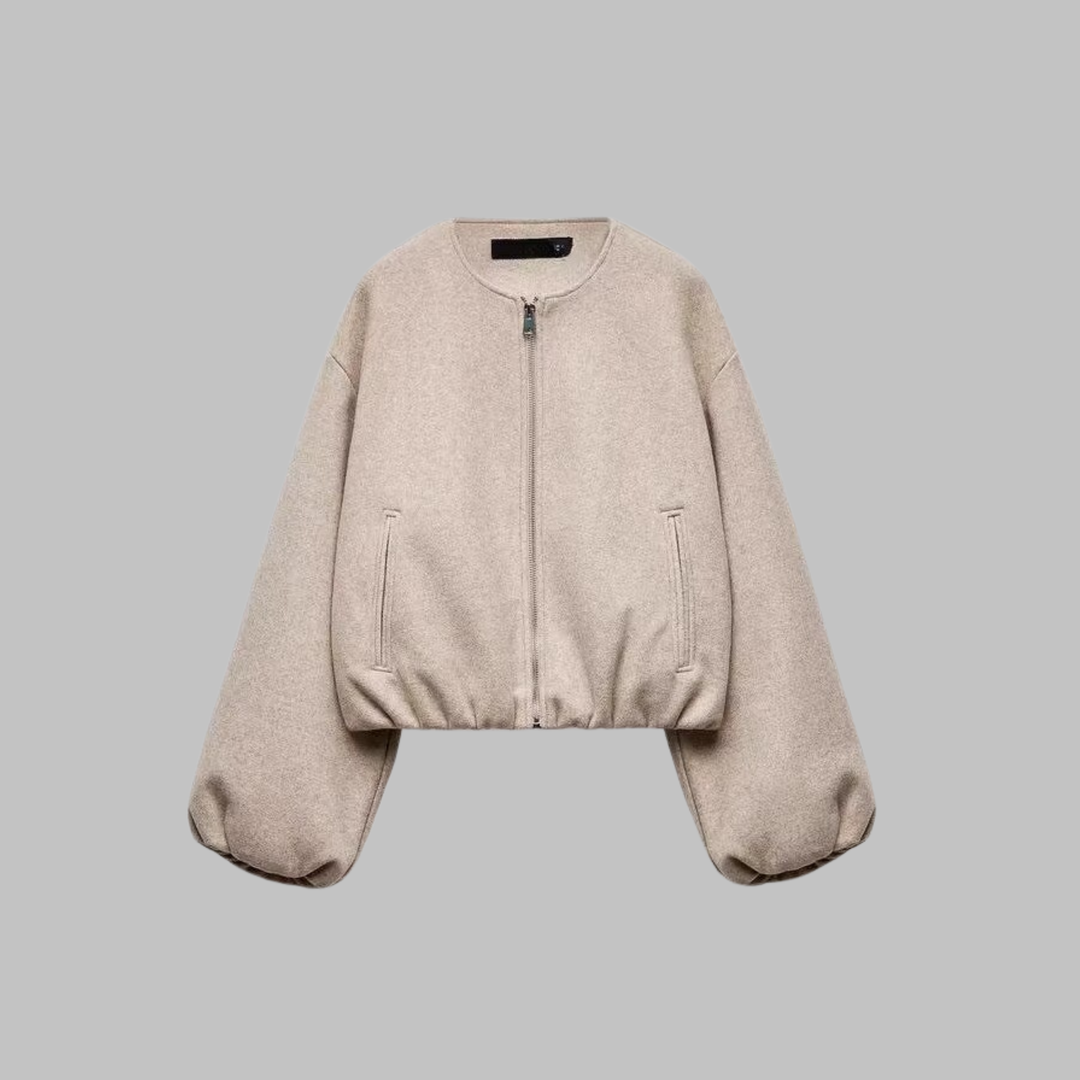 Molly | Chic Long Sleeve Zipper Crop Top Jacket