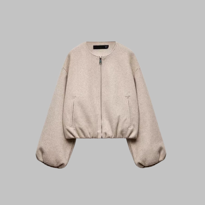Molly | Chic Long Sleeve Zipper Crop Top Jacket