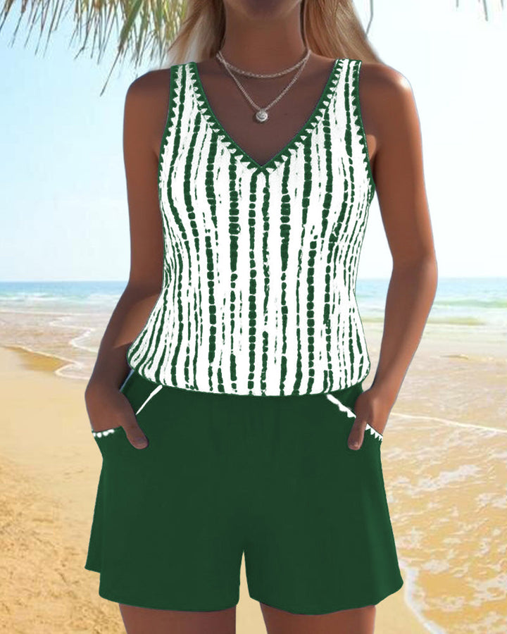 Brooke - Relaxed V-Neck Swimsuit with Pocket