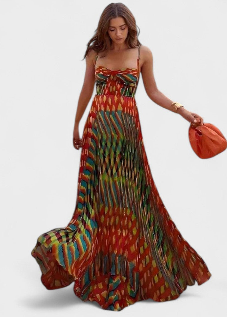 Lillian - Abstract Print Maxi Dress
