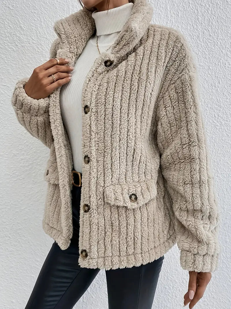 Lily | Double-Sided Velvet Button Cardigan
