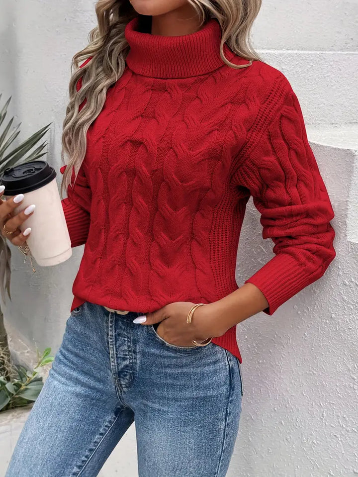 Rachael | Cable Knit Turtleneck Sweater