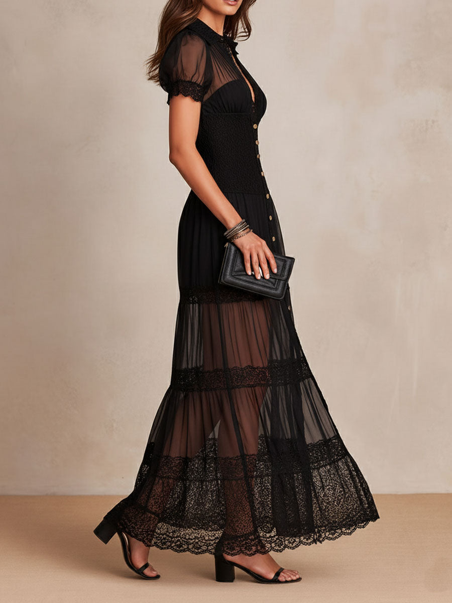 Beatrice Lace Insert Maxi Dress
