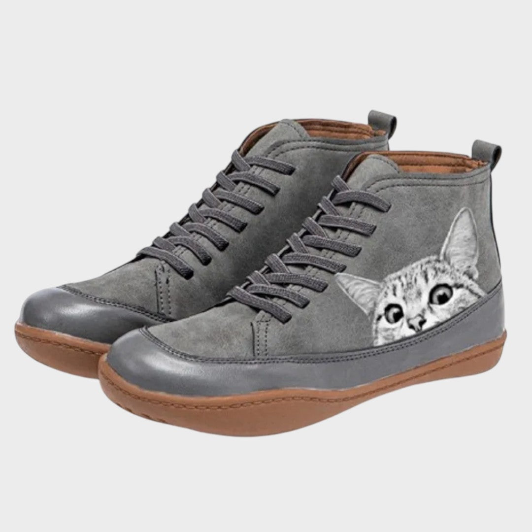 Hazel - Cat-Lover Leather Boots