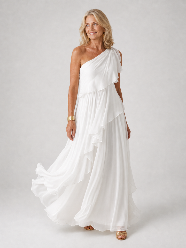 Eleanor Asymmetric One-Shoulder Maxi Dress