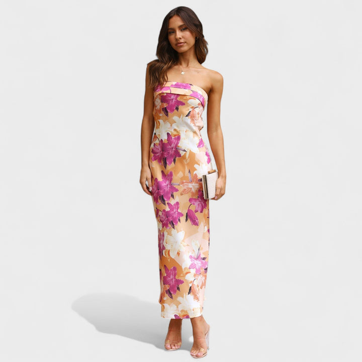 Florence - Sleeveless Satin Evening Dress