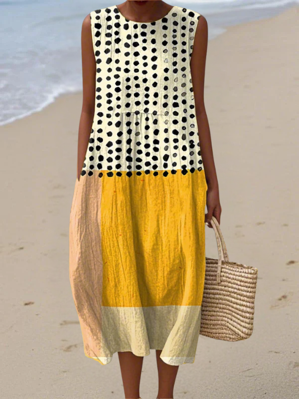 ALICE | POLKA COLOURBLOCK MIDI DRESS