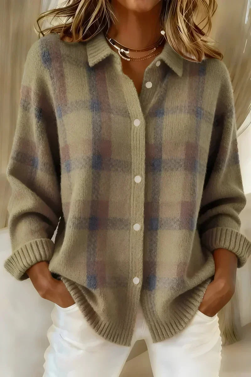 Taylor | Cozy checked cardigan