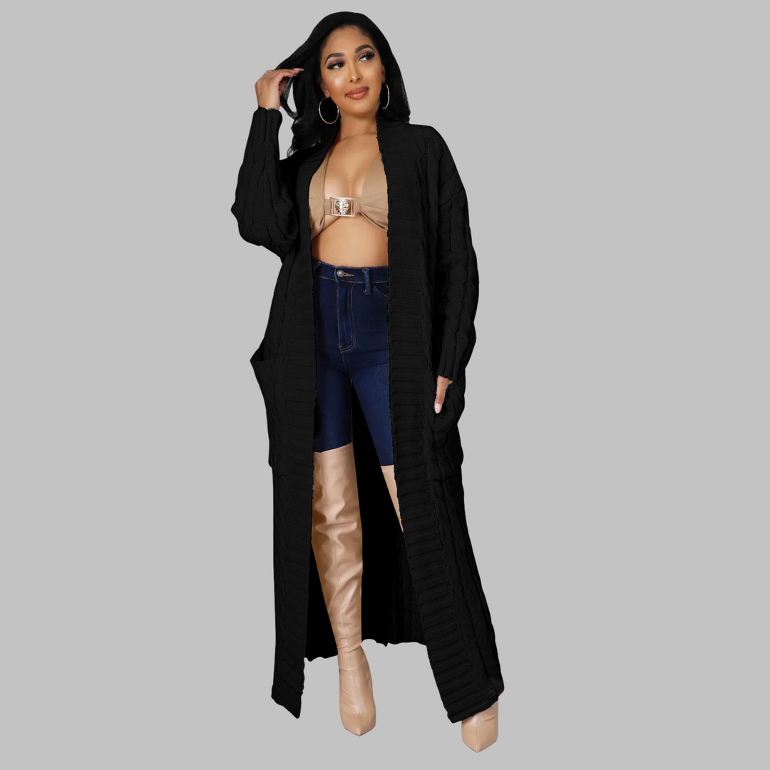 India | Casual Long-Sleeve Long Cardigan