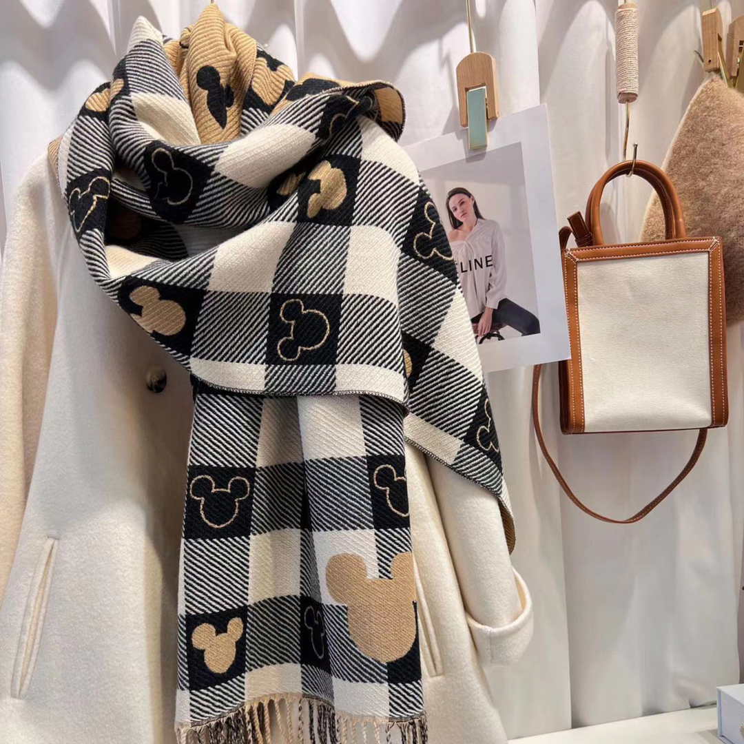 Gemma | Comfy Warm Plaid Double Side Tassel Scarf