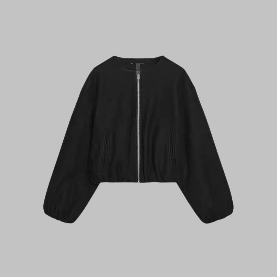 Molly | Chic Long Sleeve Zipper Crop Top Jacket