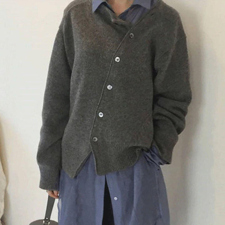 Joanna | Asymmetric Button Cardigan