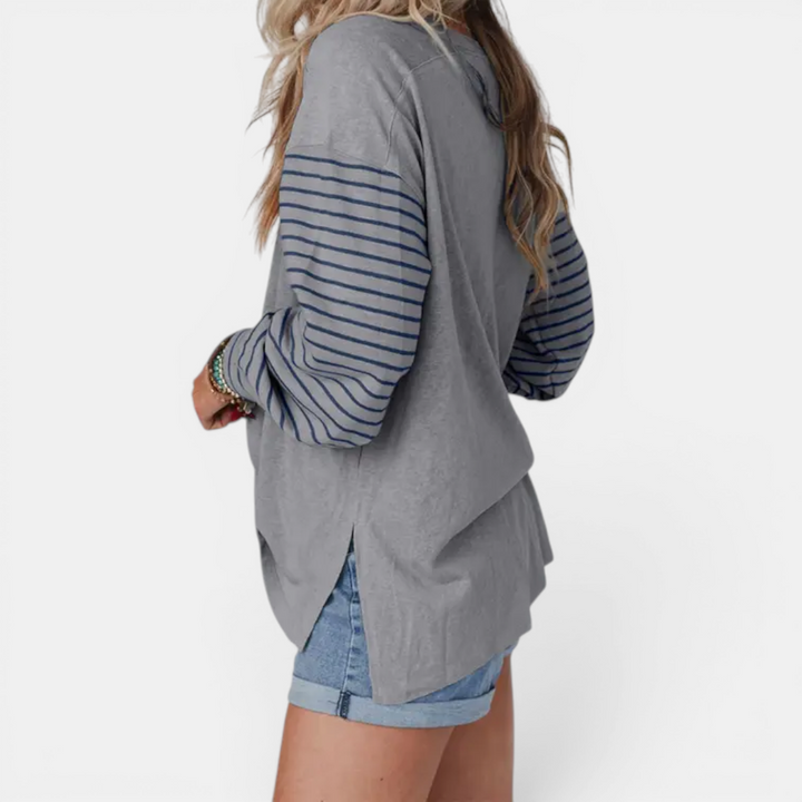 Paige | Striped Colour-Block Long Sleeve Top