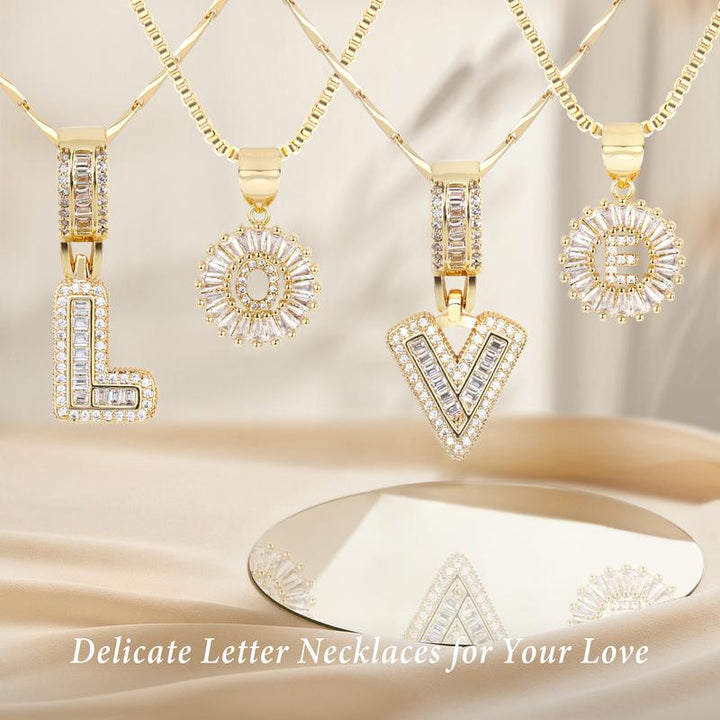 Danielle | Elegant 2-Pack Initial Letter Pendant Necklaces