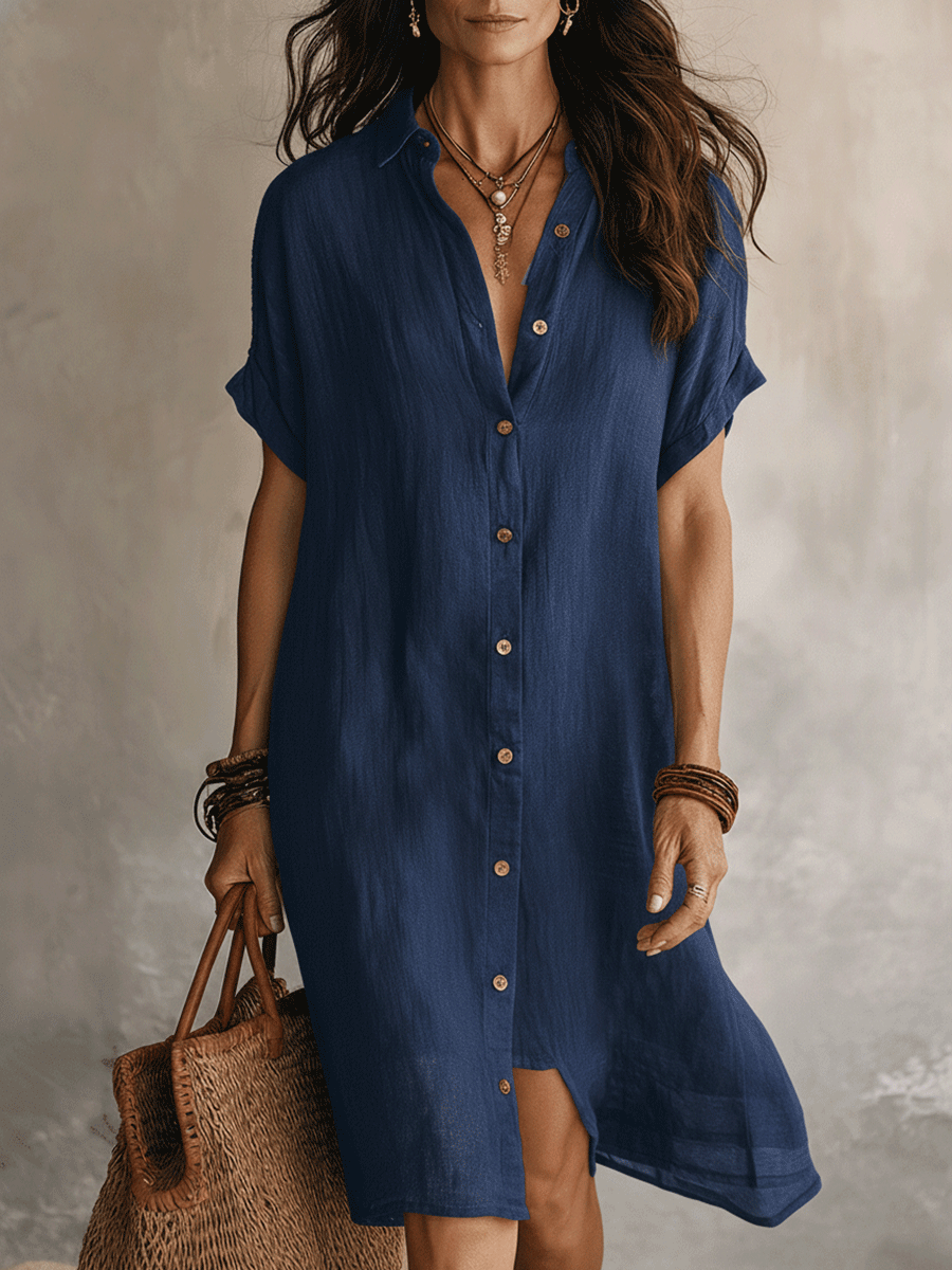 Bridget Boho Linen Midi Dress