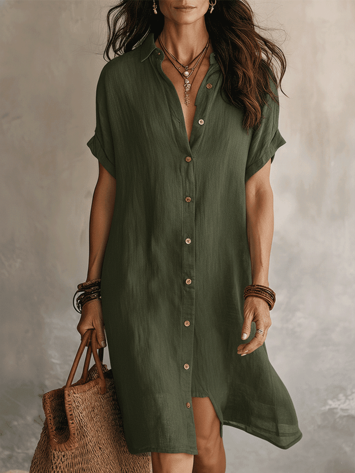 Bridget Boho Linen Midi Dress