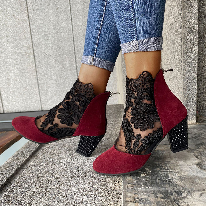 Scarlett | Chic Lace Heeled Boots