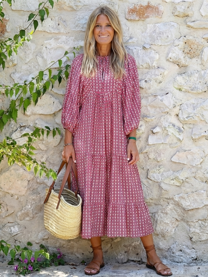Priscilla Geometric Print Midi Dress
