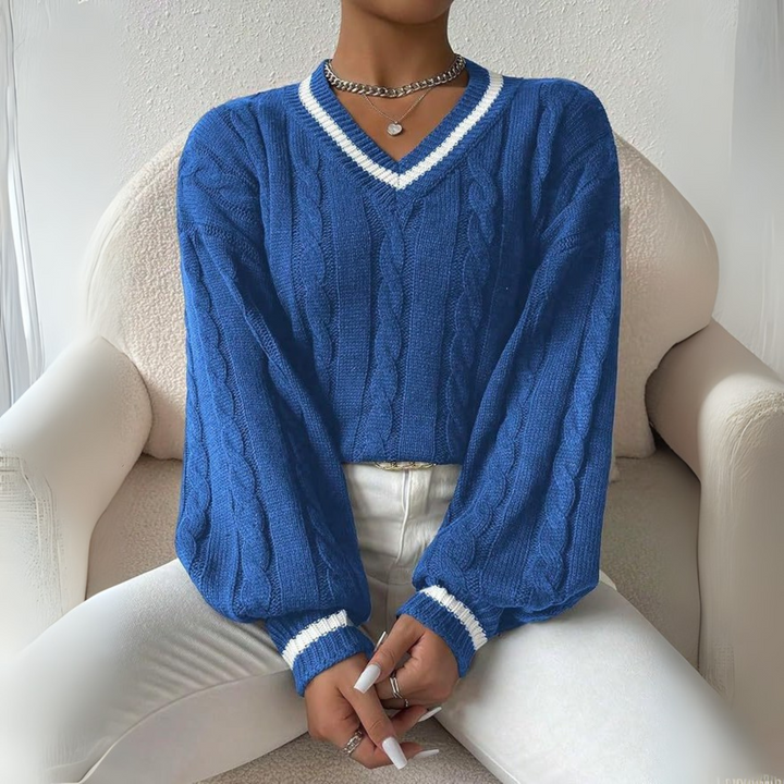 Kara | Chic Long Sleeve V-Neck Sweater