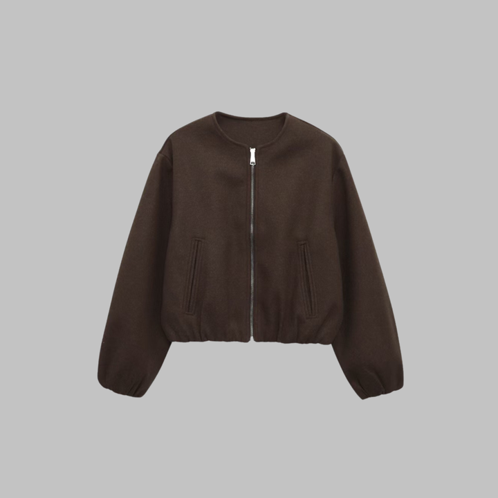 Molly | Chic Long Sleeve Zipper Crop Top Jacket
