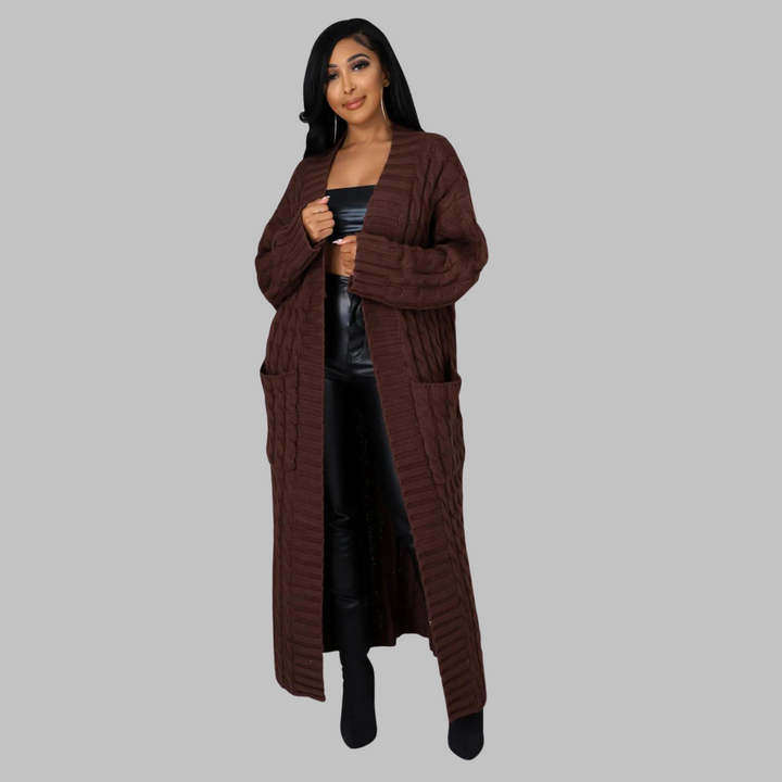India | Casual Long-Sleeve Long Cardigan