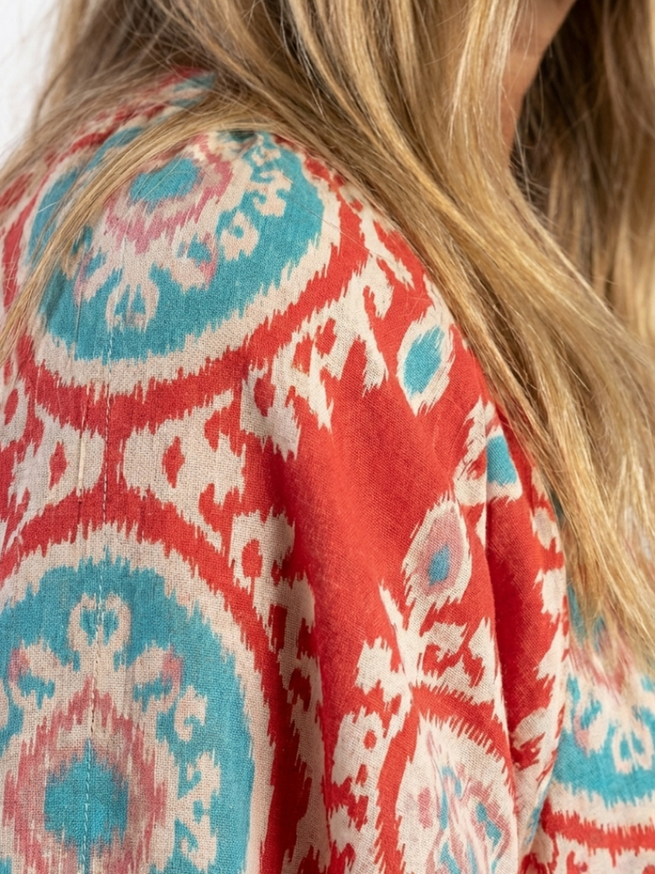 Mabel Red Paisley Print Midi Dress