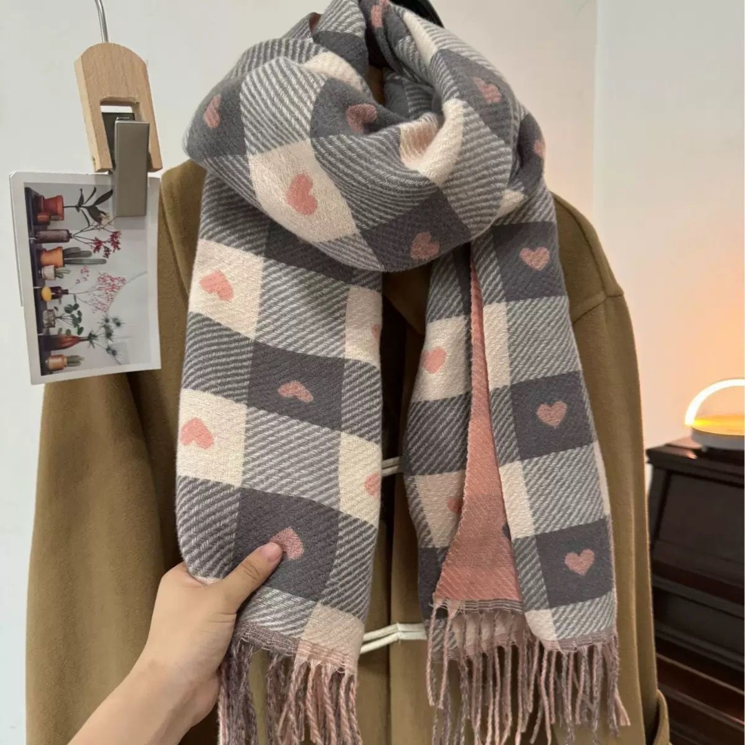 Gemma | Comfy Warm Plaid Double Side Tassel Scarf