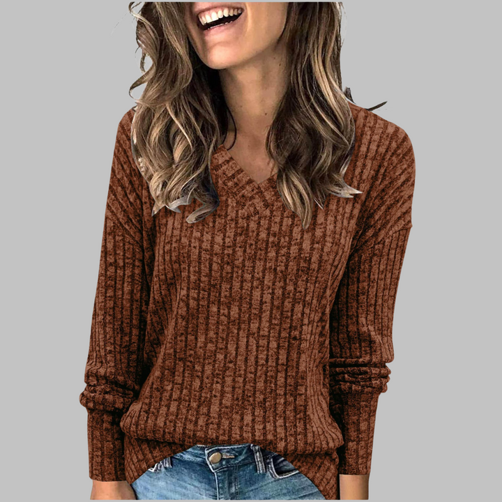 Jasmine | Comfy V-Neck Long Sleeve Top