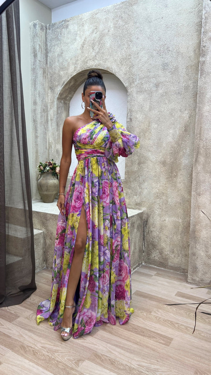 Ruby - One-Shoulder Floral Maxi Dress