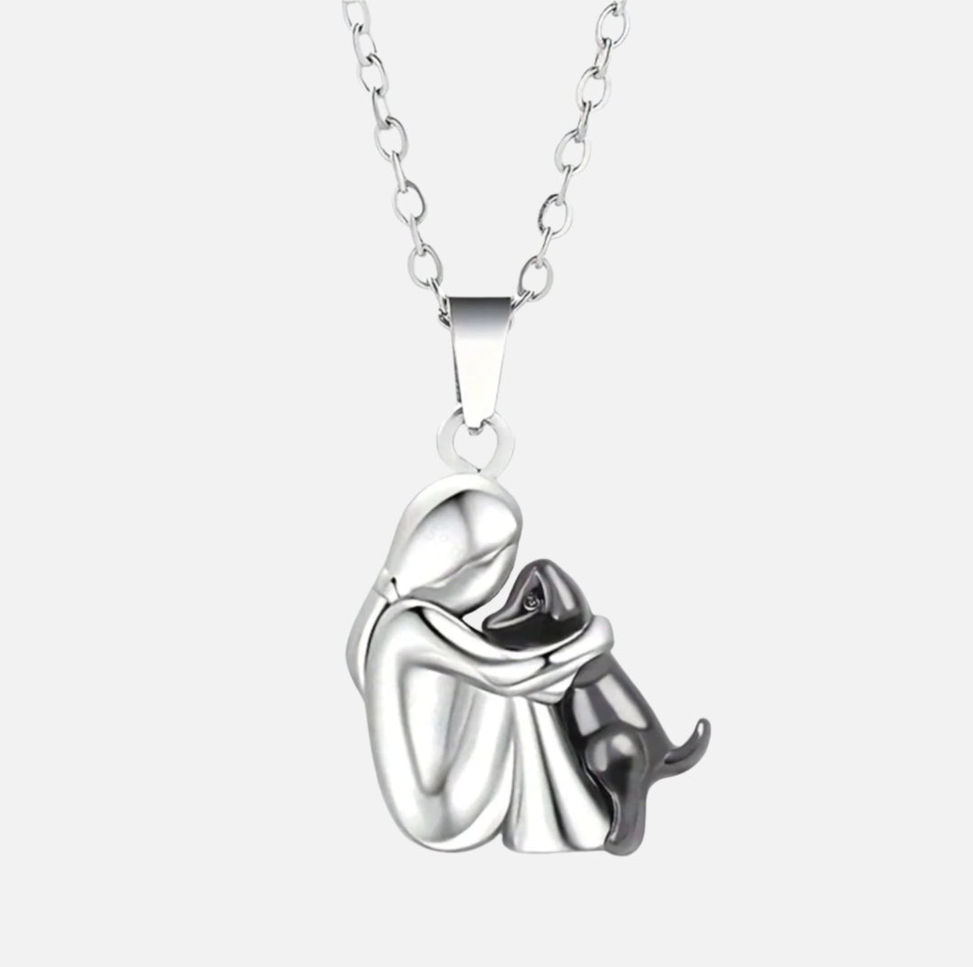 Hannah - Dog Hug Pendant Necklace