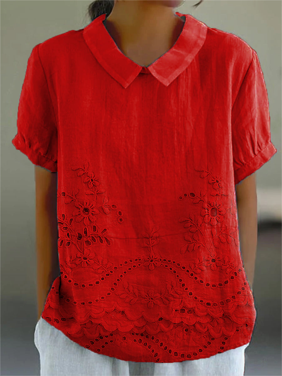 Tabea | Blouse with floral embroidery