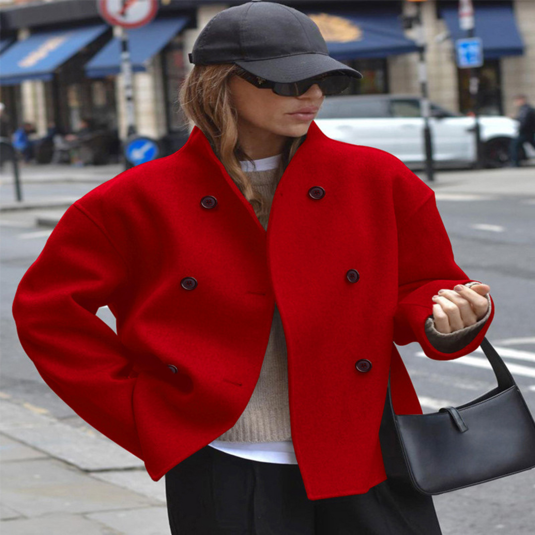 Isla | Cosy Long Sleeve Stand Collar Coat