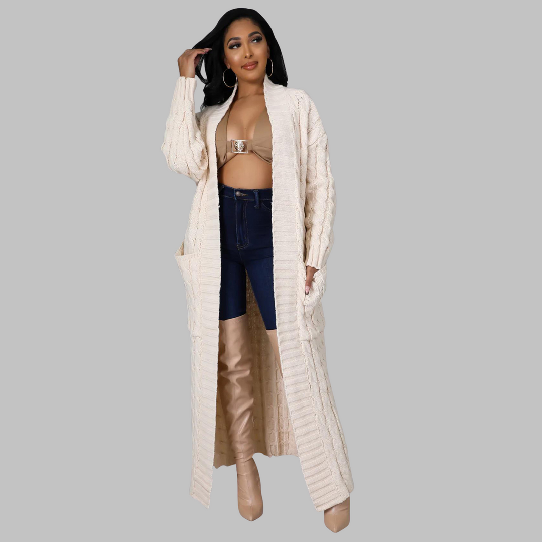 India | Casual Long-Sleeve Long Cardigan