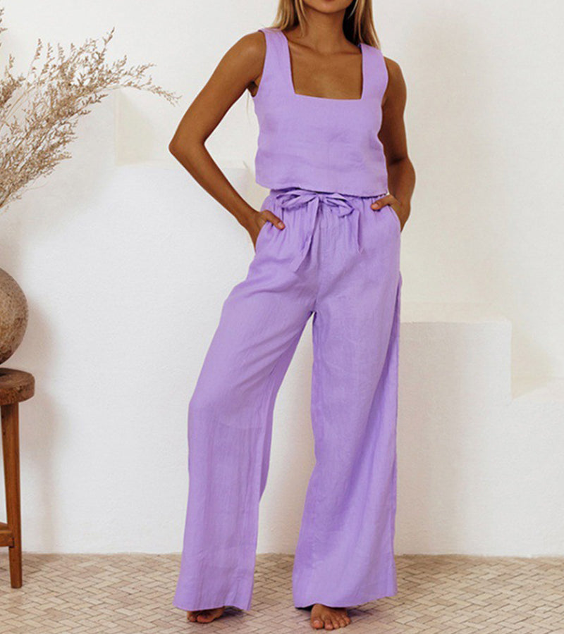Matilda | Minimalist top and flared trousers set
