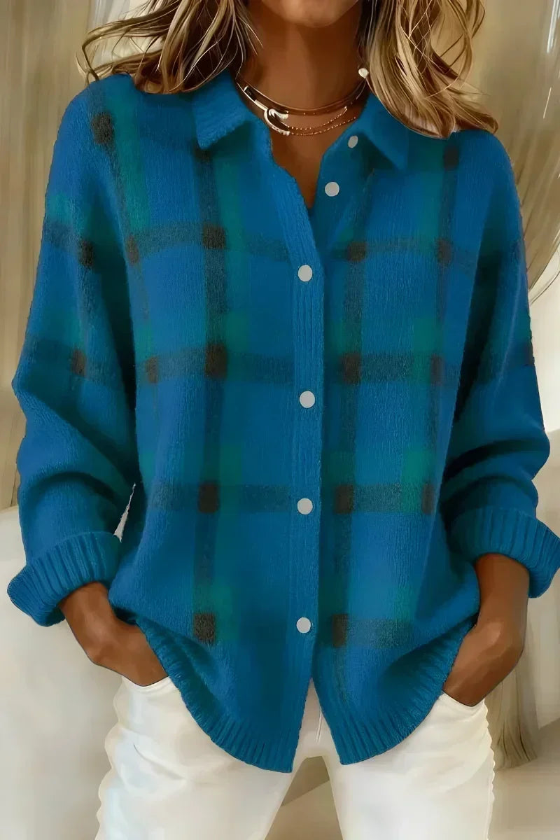 Kelsey | Brushed checked cardigan