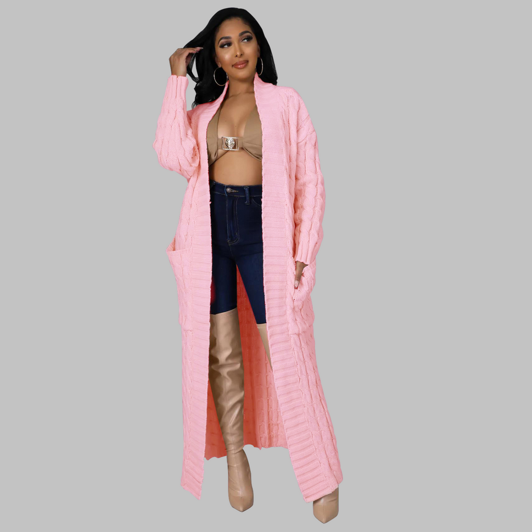 India | Casual Long-Sleeve Long Cardigan