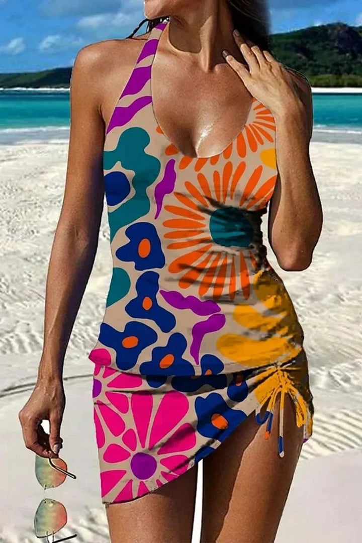 Isla - Floral Graphic Tummy-Control Tankini with Shorts